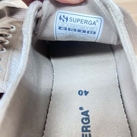 Superga Crushed Velvet Sneakers Light Grey Size 9 - Picture 9 of 9